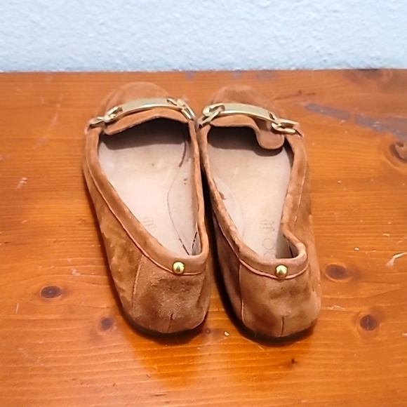 ALDO SUECE WOMEN'S FLAT LOAFERS WITH GOLD DETAILS AROUND THE SHOES IN BROWN SZ 7 - Picture 5 of 14